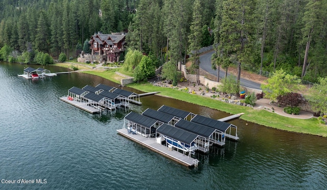 6767 S Renaissance Way, Coeur Dalene, ID 83814 - aerial view of a large body of water and a heavily wooded area