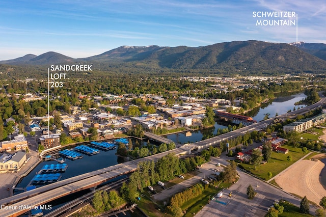 115 E Lake St Unit 203, Sandpoint, ID 83864 - aerial view of property's location featuring a water and mountain view