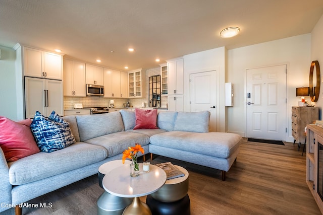 115 E Lake St Unit 203, Sandpoint, ID 83864 - living room with dark wood-style flooring and recessed lighting