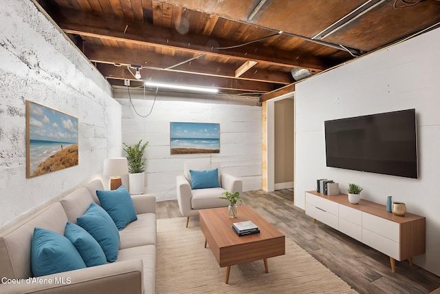 1215 N A St, Coeur Dalene, ID 83814 - living area featuring wood finished floors and wooden ceiling