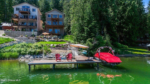 115 W Lakeview Blvd, Priest River, ID 83856 - dock featuring a water view and a balcony