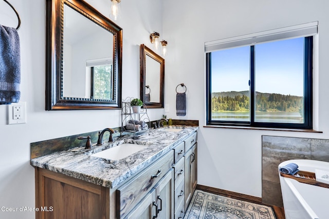 115 W Lakeview Blvd, Priest River, ID 83856 - bathroom with double vanity and a freestanding bath