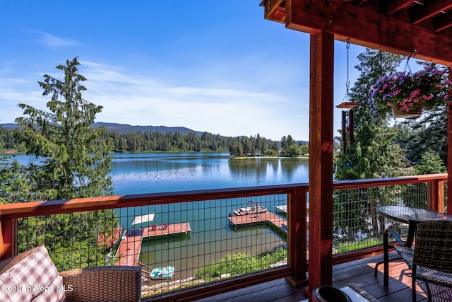 115 W Lakeview Blvd, Priest River, ID 83856 - deck featuring a view of trees and a water view