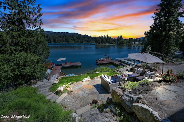 115 W Lakeview Blvd, Priest River, ID 83856 - dock with a water view, a view of trees, and outdoor lounge area