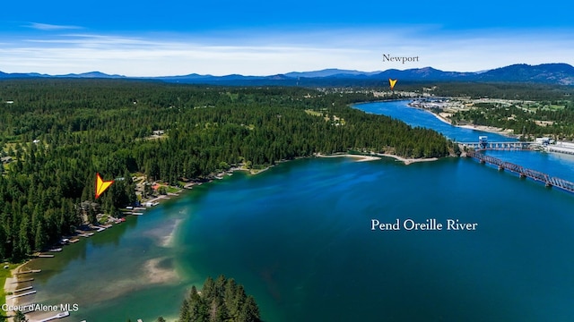 115 W Lakeview Blvd, Priest River, ID 83856 - aerial view of a heavily wooded area and a water and mountain view