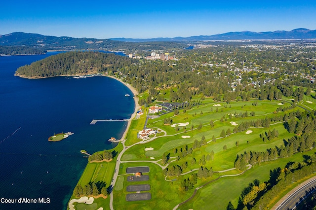 3889 E Avery Ln, Coeur Dalene, ID 83814 - aerial overview of property's location featuring a water and mountain view and a golf course