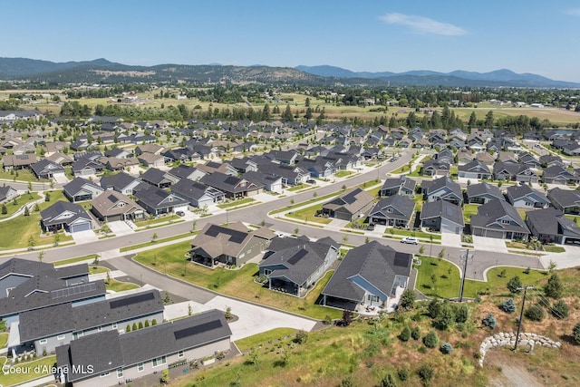 22830 E Bailey Ct, Liberty Lake, WA 99019 - aerial view of property's location featuring a mountainous background and nearby suburban area
