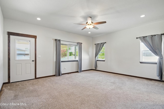 6984 W Blacktail Ave, Rathdrum, ID 83858 - spare room with a ceiling fan, light carpet, and recessed lighting