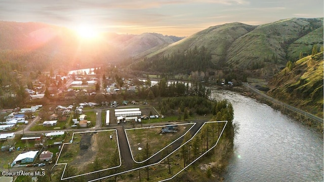 716 Raeder St, Kooskia, ID 83539 - aerial view at dusk of a water and mountain view