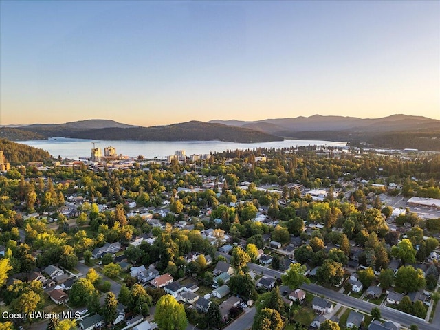 928 N 7th St, Coeur Dalene, ID 83814 - aerial view at dusk of a water and mountain view
