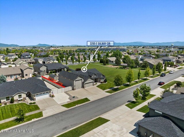 3265 E Galway Cir, Post Falls, ID 83854 - aerial view of residential area featuring mountains