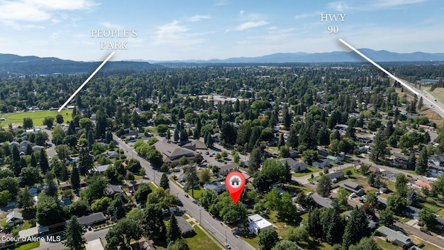 1901 E Pennsylvania Ave, Coeur Dalene, ID 83814 - aerial view of property and surrounding area with a mountain backdrop