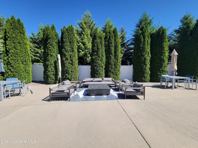 8706 W Sawtooth St, Rathdrum, ID 83858 - view of patio / terrace with an outdoor hangout area and outdoor dining space
