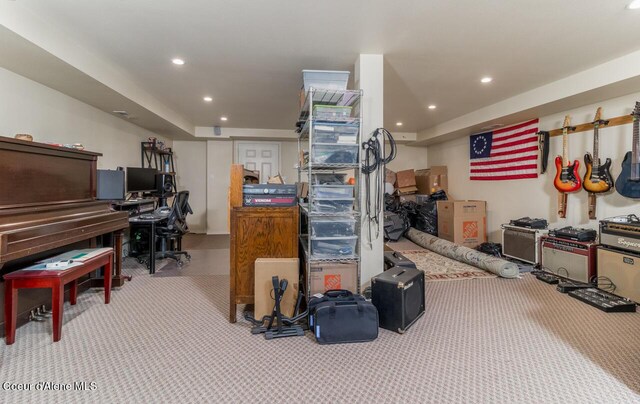 6531 Tannenbaum Cir, Bonners Ferry, ID 83805 - interior space with recessed lighting and an office area
