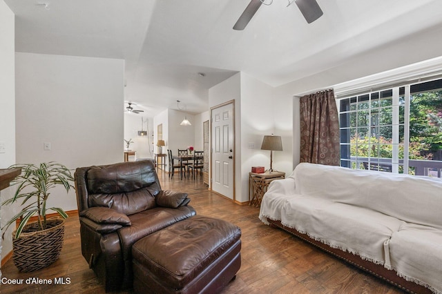 8562 N Audubon Dr, Hayden, ID 83835 - bedroom featuring wood finished floors and ceiling fan