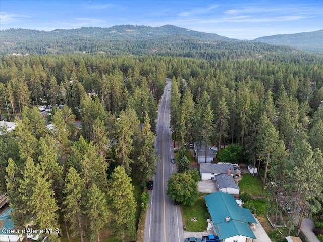 210 S Ross Point Rd, Post Falls, ID 83854 - aerial overview of property's location with a forest and a mountainous background