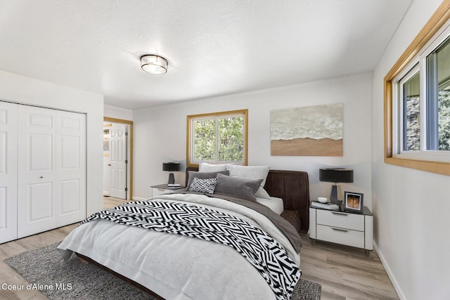 4206 W Appaloosa Rd, Coeur Dalene, ID 83815 - bedroom with light wood-type flooring and a closet