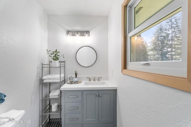 4206 W Appaloosa Rd, Coeur Dalene, ID 83815 - bathroom with vanity and a textured wall