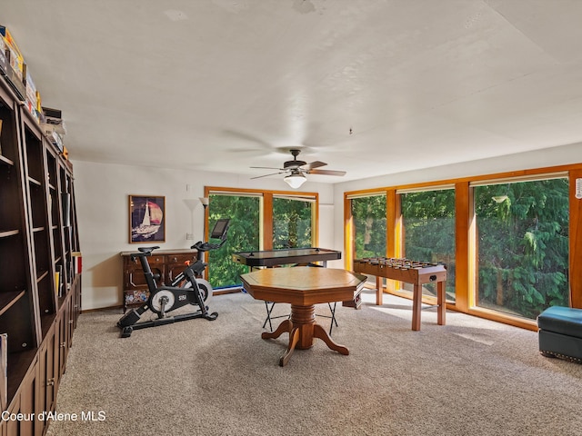 19565 N Goelzer Way, Rathdrum, ID 83858 - rec room with carpet and a ceiling fan