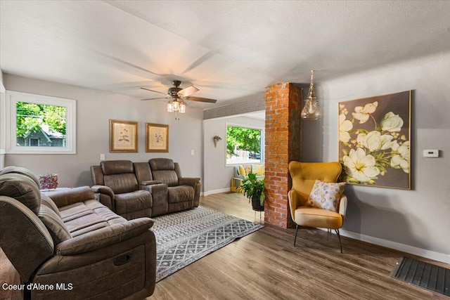 1318 N 10th St, Coeur Dalene, ID 83814 - living room with wood finished floors and ceiling fan