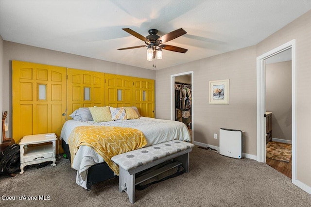 1318 N 10th St, Coeur Dalene, ID 83814 - carpeted bedroom featuring a spacious closet, a closet, and ceiling fan