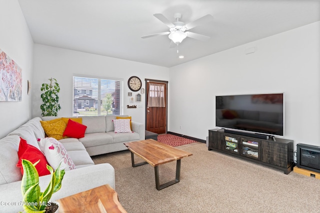 6522 N Idlewood Dr, Coeur Dalene, ID 83815 - carpeted living area featuring a ceiling fan