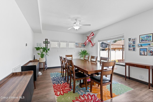 6522 N Idlewood Dr, Coeur Dalene, ID 83815 - dining area featuring a ceiling fan and wood finished floors