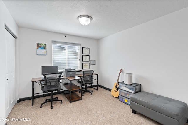 6522 N Idlewood Dr, Coeur Dalene, ID 83815 - carpeted home office with a textured ceiling and baseboards