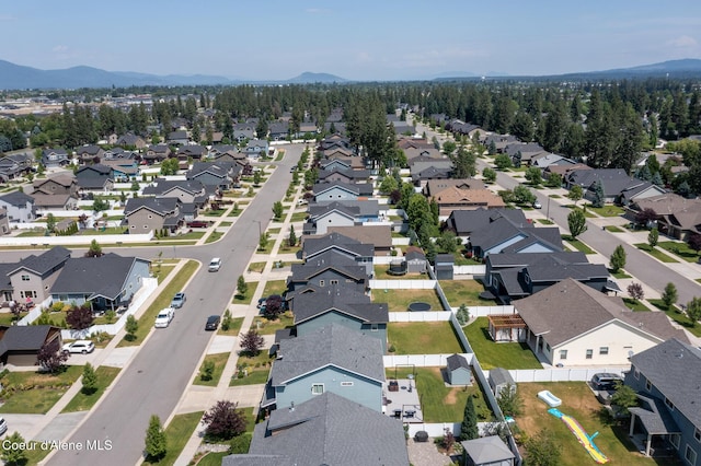 6522 N Idlewood Dr, Coeur Dalene, ID 83815 - aerial perspective of suburban area with mountains