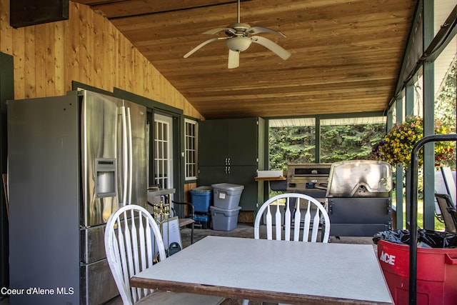 12 Otts Basin Rd, Sagle, ID 83860 - sunroom / solarium featuring lofted ceiling and a ceiling fan