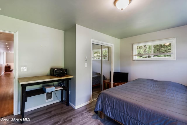 12 Otts Basin Rd, Sagle, ID 83860 - bedroom featuring dark wood-type flooring and a closet