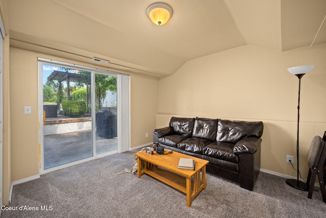 2442 N Rawhide Ridge Rd, Post Falls, ID 83854 - living area featuring lofted ceiling and carpet flooring