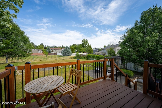 2442 N Rawhide Ridge Rd, Post Falls, ID 83854 - wooden terrace with a fenced backyard and a residential view