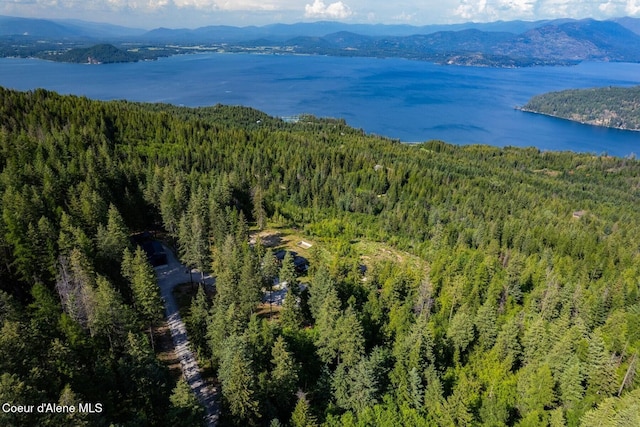 1376 Less Traveled Rd, Sagle, ID 83860 - aerial view of a heavily wooded area and a water and mountain view