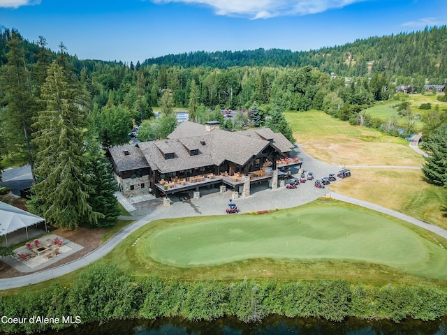 5 Crystal Springs Ct, Sandpoint, ID 83864 - aerial view of property and surrounding area with a heavily wooded area and a golf club