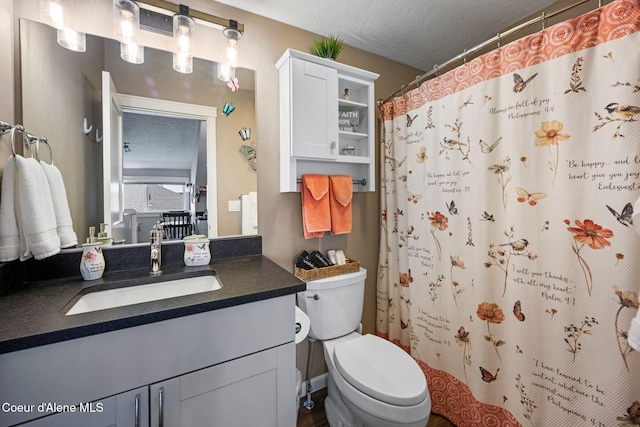 1222 W Tamarindo Ln, Hayden, ID 83835 - full bathroom with vanity and a shower with shower curtain