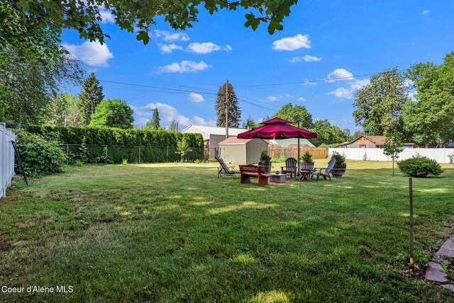 310 W Linden Ave, Coeur Dalene, ID 83814 - fenced backyard featuring a fire pit