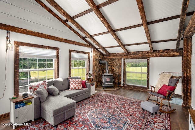 4119 Colburn Culver, Sandpoint, ID 83864 - living room featuring a wood stove and wood finished floors