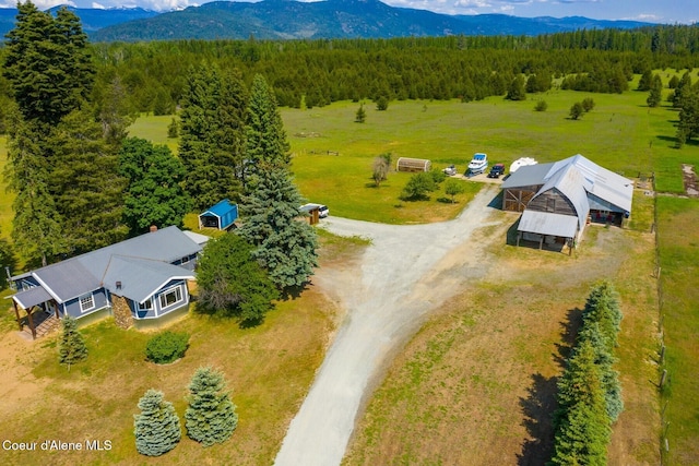 4119 Colburn Culver, Sandpoint, ID 83864 - view from above of property with a heavily wooded area and a mountainous background