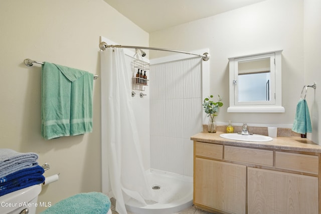 279 Birch Ave, Ponderay, ID 83852 - full bathroom featuring a stall shower and vanity