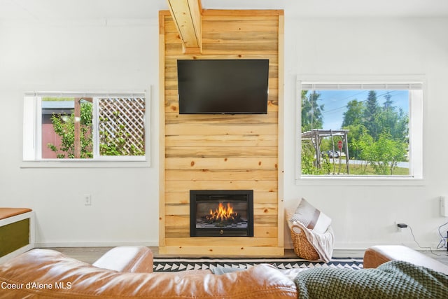 279 Birch Ave, Ponderay, ID 83852 - living room featuring a fireplace and baseboards