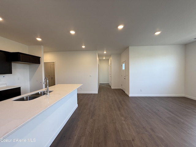 5149 E Rigel Ln, Post Falls, ID 83854 - kitchen featuring light countertops, recessed lighting, and dark wood-style floors