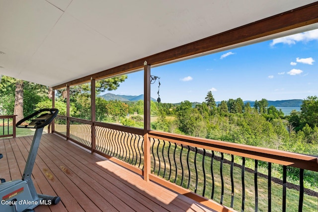 182 Sunnyside Rd, Sandpoint, ID 83864 - wooden terrace with a mountain view