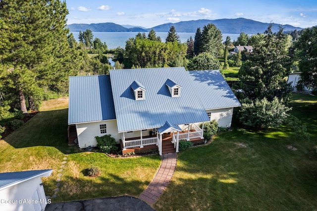 182 Sunnyside Rd, Sandpoint, ID 83864 - view from above of property with a water and mountain view