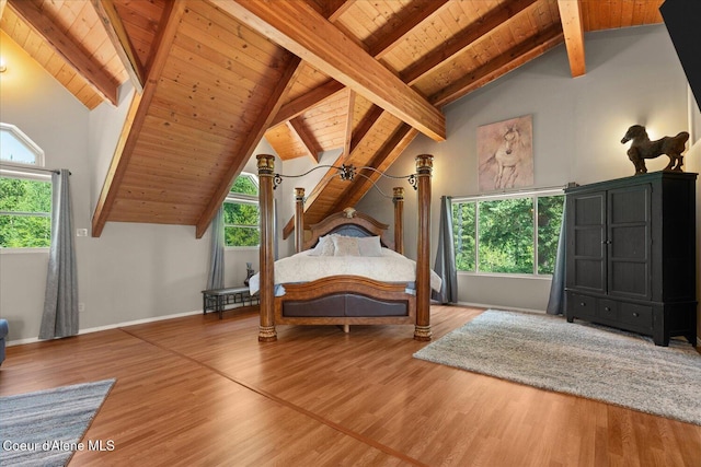 299 Oak Ter, Cocolalla, ID 83813 - bedroom featuring wooden ceiling, multiple windows, and wood finished floors