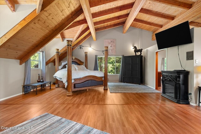 299 Oak Ter, Cocolalla, ID 83813 - bedroom with wood finished floors and wooden ceiling