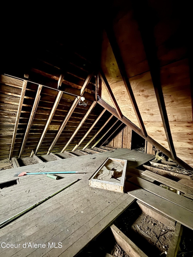 408 High Bank St, Wallace, ID 83873 - view of unfinished attic