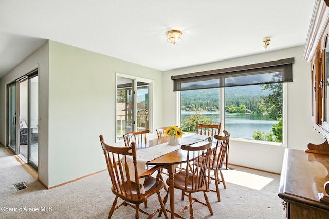 204 E 1st Ave E # 4, Post Falls, ID 83854 - dining area with plenty of natural light, light colored carpet, and a water view