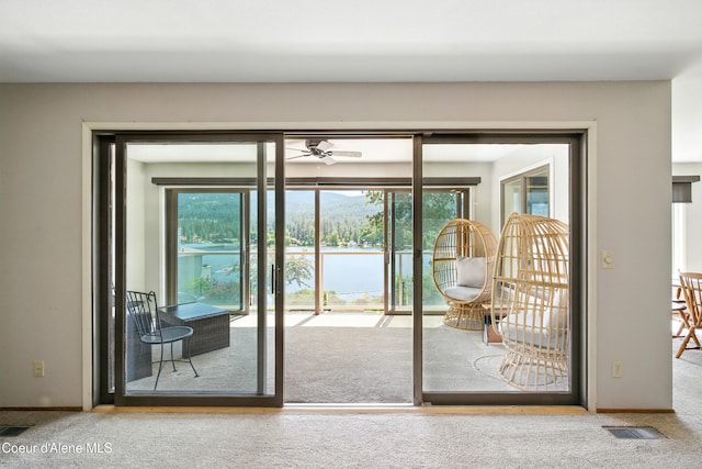 204 E 1st Ave E # 4, Post Falls, ID 83854 - doorway with carpet, plenty of natural light, and a ceiling fan