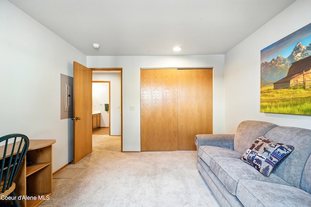 204 E 1st Ave E # 4, Post Falls, ID 83854 - sitting room with carpet floors, recessed lighting, and electric panel